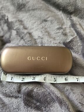 Gucci Metallic Brown Eyewear Case with Gold Logo